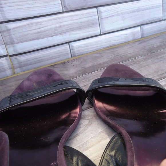 SIZE EU 6. Miu Miu suede and patent leather slingback sandals shoes. - Picture 9 of 16